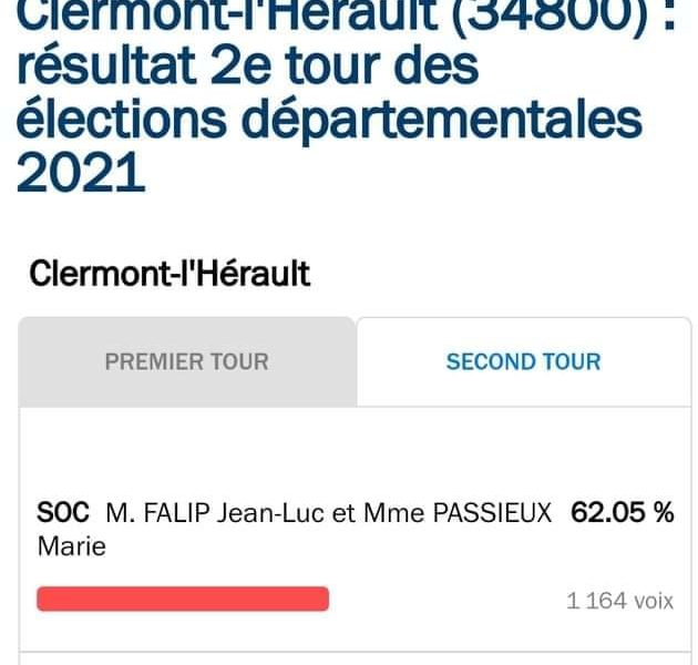 Résultats 2nd Tour Départementale Canton de Clermont